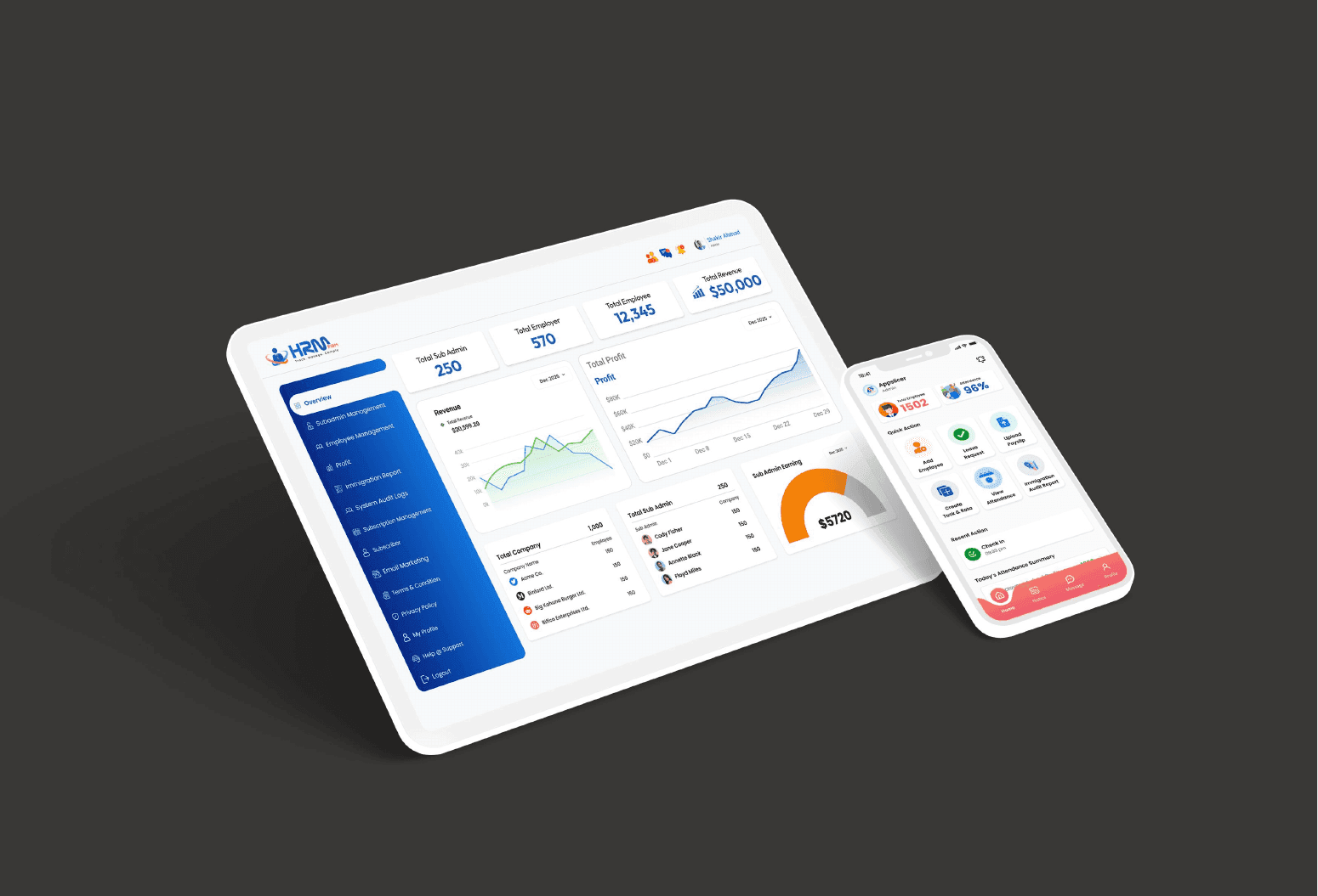 HRMFirm mobile feature preview